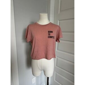 Compete Every Day Cropped Tee--Sz. M--Dusty Rose